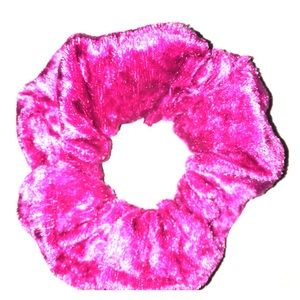 Pink velvet scrunchie